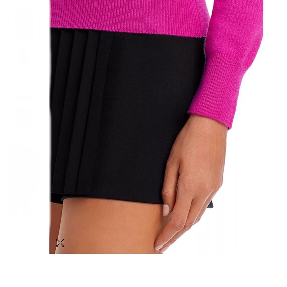 Luxurious 100% Cashmere Puff Sleeve Crewneck Sweater By Aqua in Wildberry - Picture 5 of 7